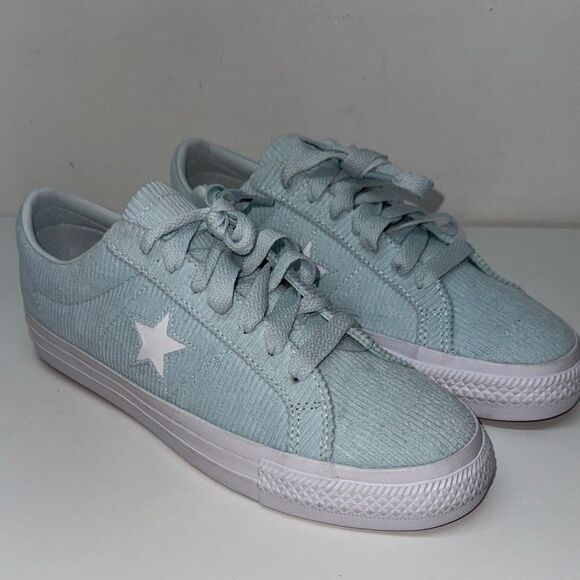 🔥Converse Light Blue Corduroy Sneakers Converse CTAS Pro Mid Shoes Sz 10 New - Picture 3 of 11